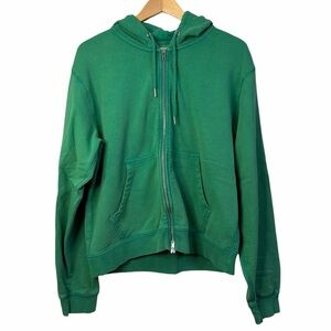 BDG Urban Outfitters Zip Hoodie Green Faded Wash Cotton Blend L